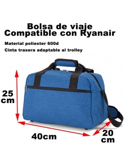 Bolsa de mano 40x20x25 cm para Ryanair Tamaño aprobado Maletín de
