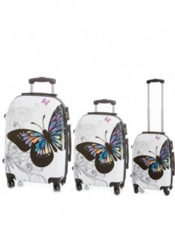 Juego de 3 maletas Mariposas