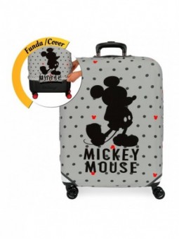 Funda maleta mediana gris Disney Funny covers