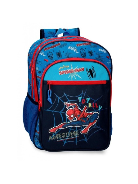 Mochila escolar dos compartimentos Spiderman Totally Awesome