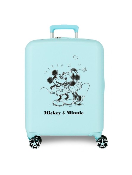 Maleta cabina Disney Mickey & Minnie Kisses azul